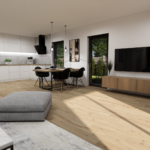 Easy 144 vizualizace obývací pokoj s kuchyňským koutem