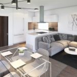 Vizualizace interiéru KK + obývací pokoj Easy 54